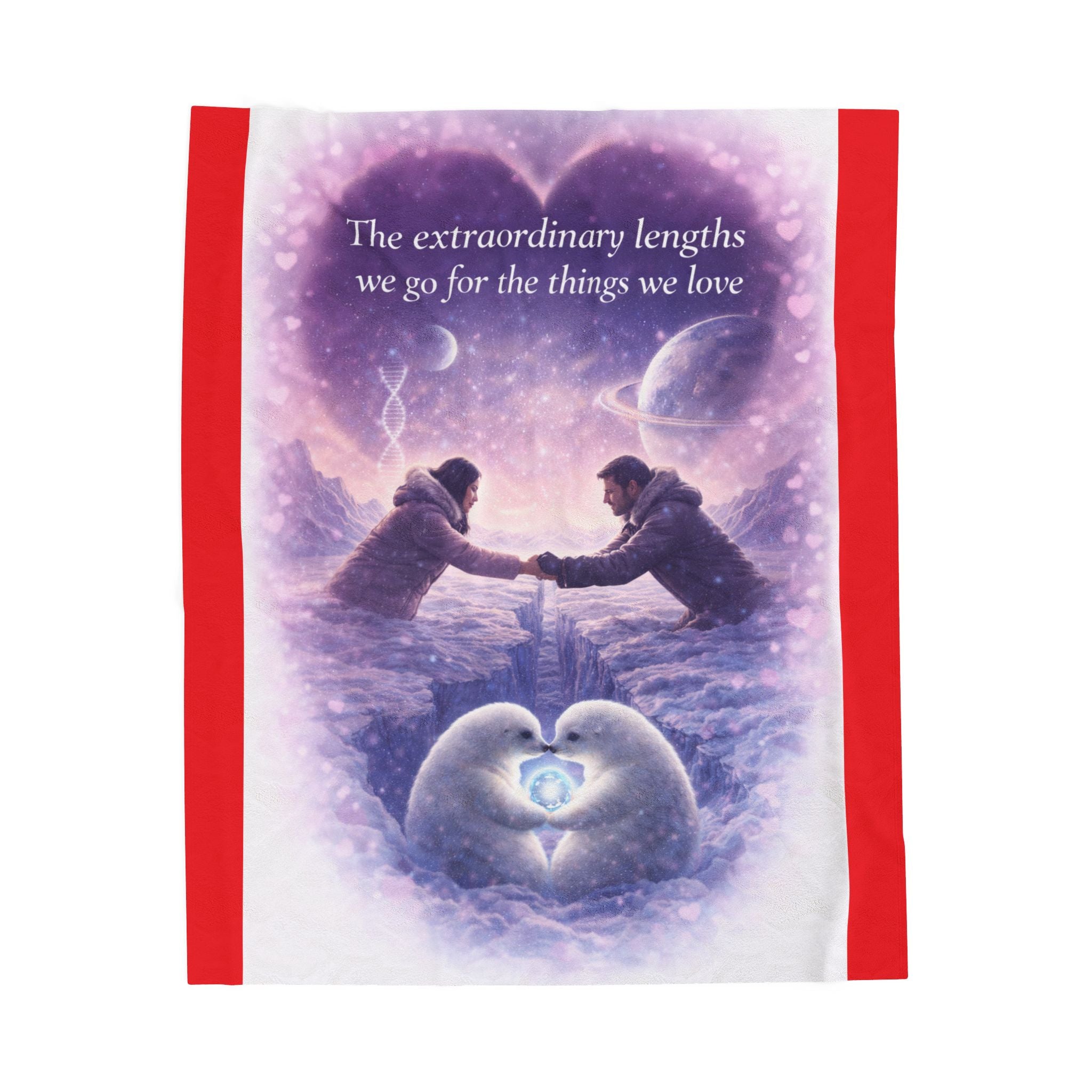 Velveteen Plush Blanket — "The extraordinary lengths we go for the things we love" Romantic Keepsake Throw