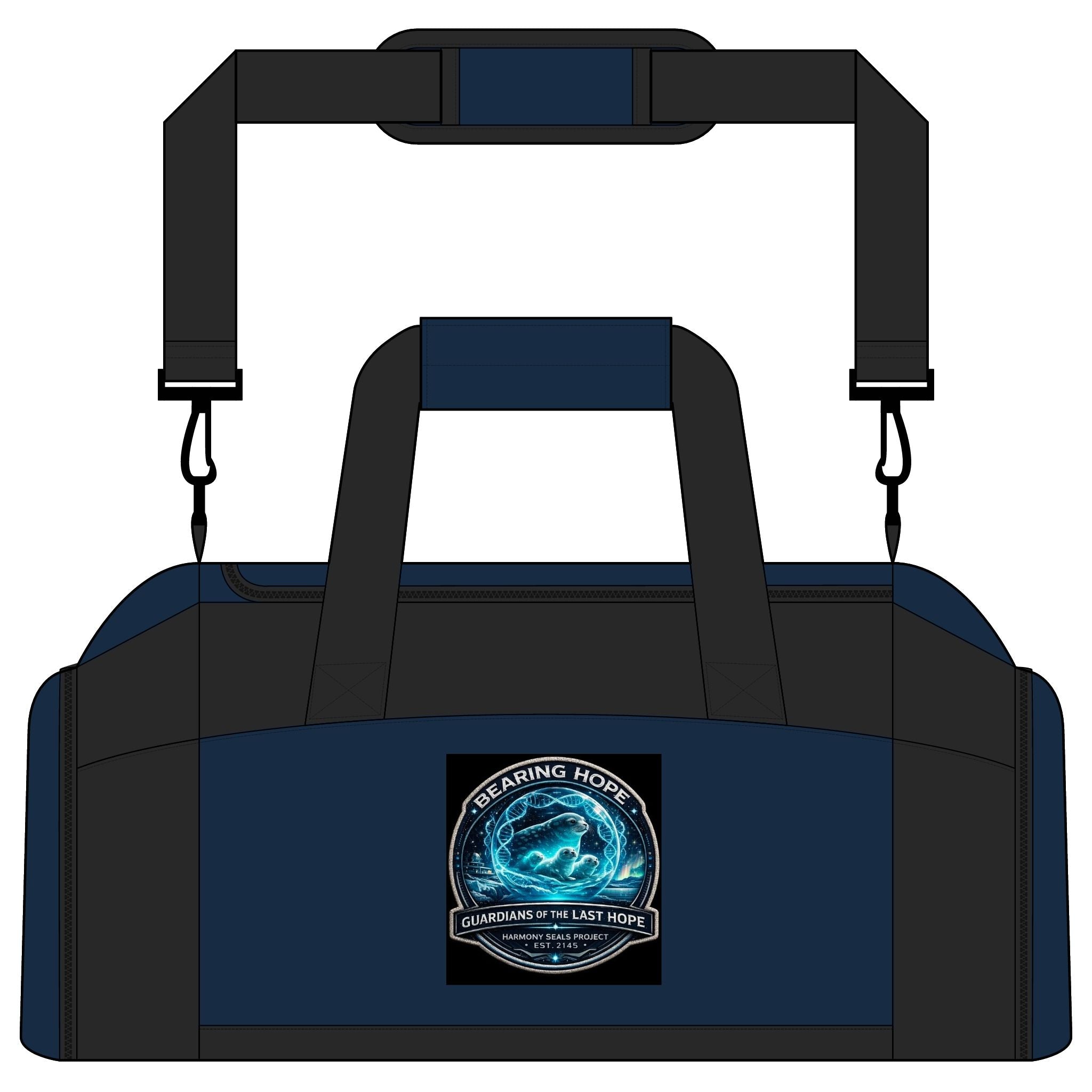 Gym Bag — 'Breathing Hope' Ocean Wave Duffle Bag | Workout & Travel Gear