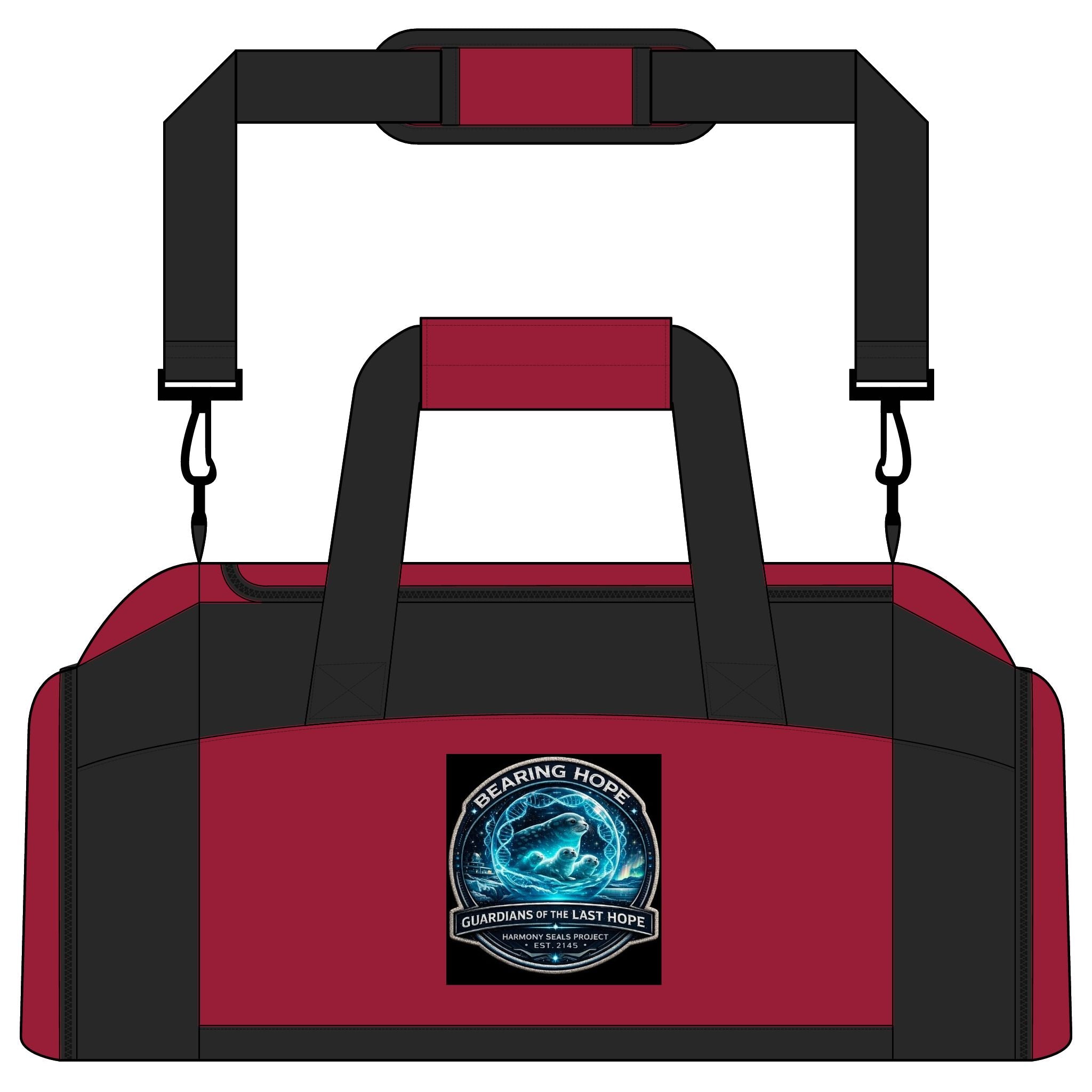 Gym Bag — 'Breathing Hope' Ocean Wave Duffle Bag | Workout & Travel Gear