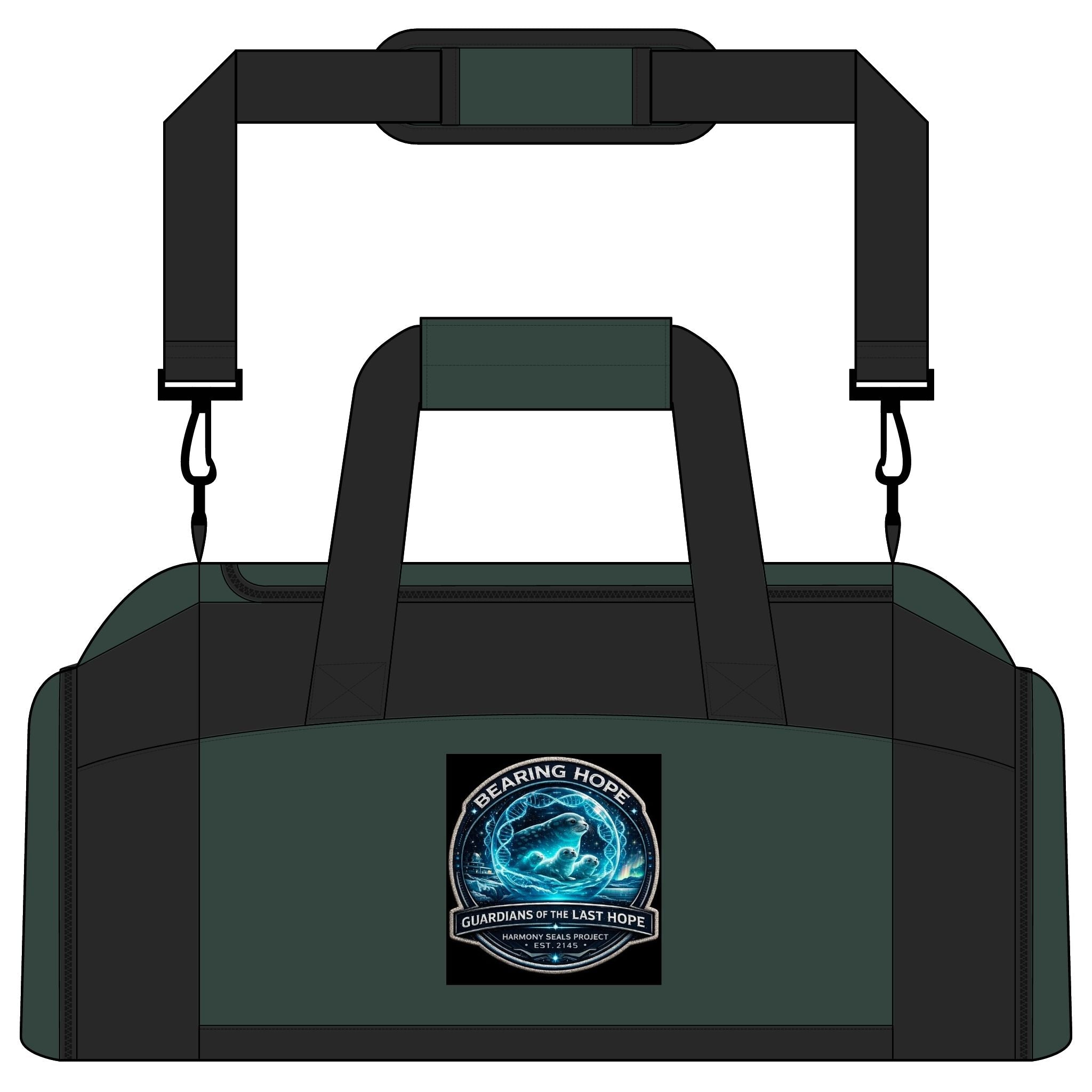 Gym Bag — 'Breathing Hope' Ocean Wave Duffle Bag | Workout & Travel Gear