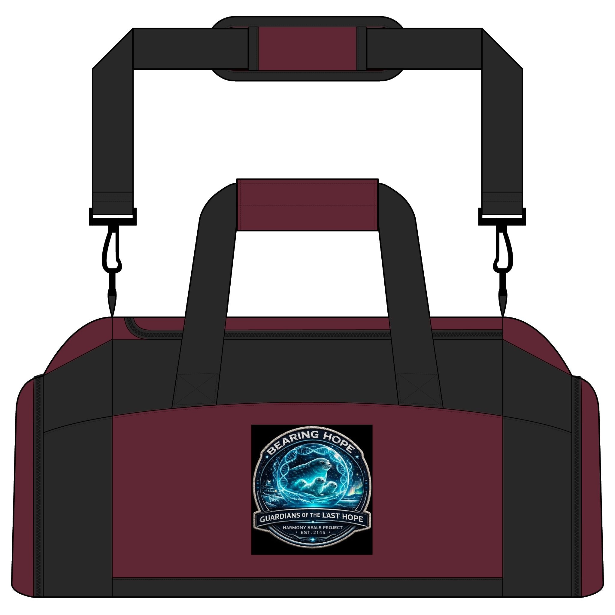 Gym Bag — 'Breathing Hope' Ocean Wave Duffle Bag | Workout & Travel Gear