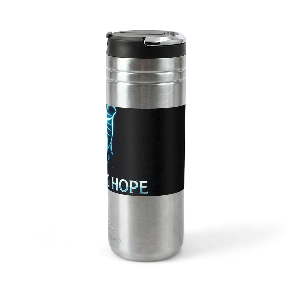 24oz Thermal Straw Tumbler — Neon Whale "Bearing Hope" Insulated Travel Mug