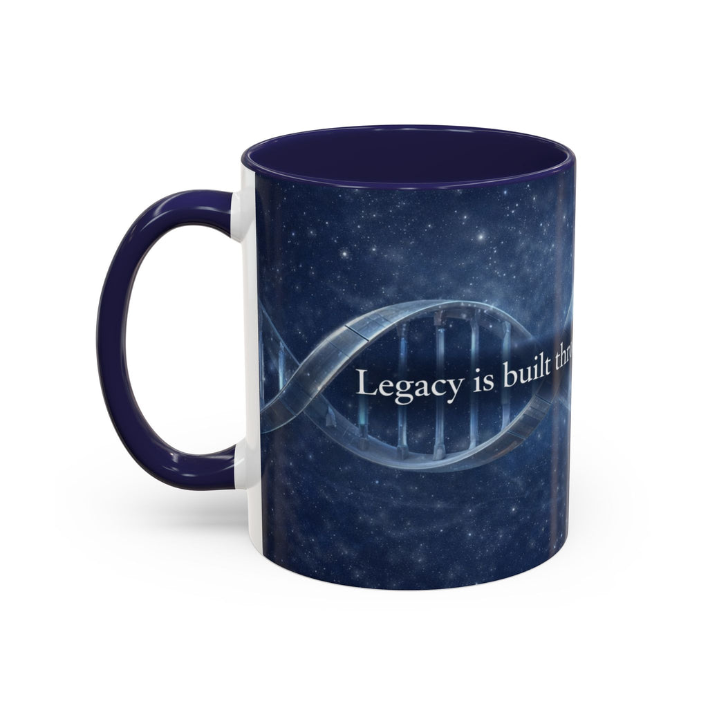 DNA Strand Coffee Mug — 'Built Through the Lives We Protect' Accent Mug