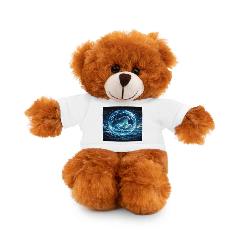 Plush Bear with Cosmic Ocean T‑Shirt — Cute Gift for Kids & Space Lovers