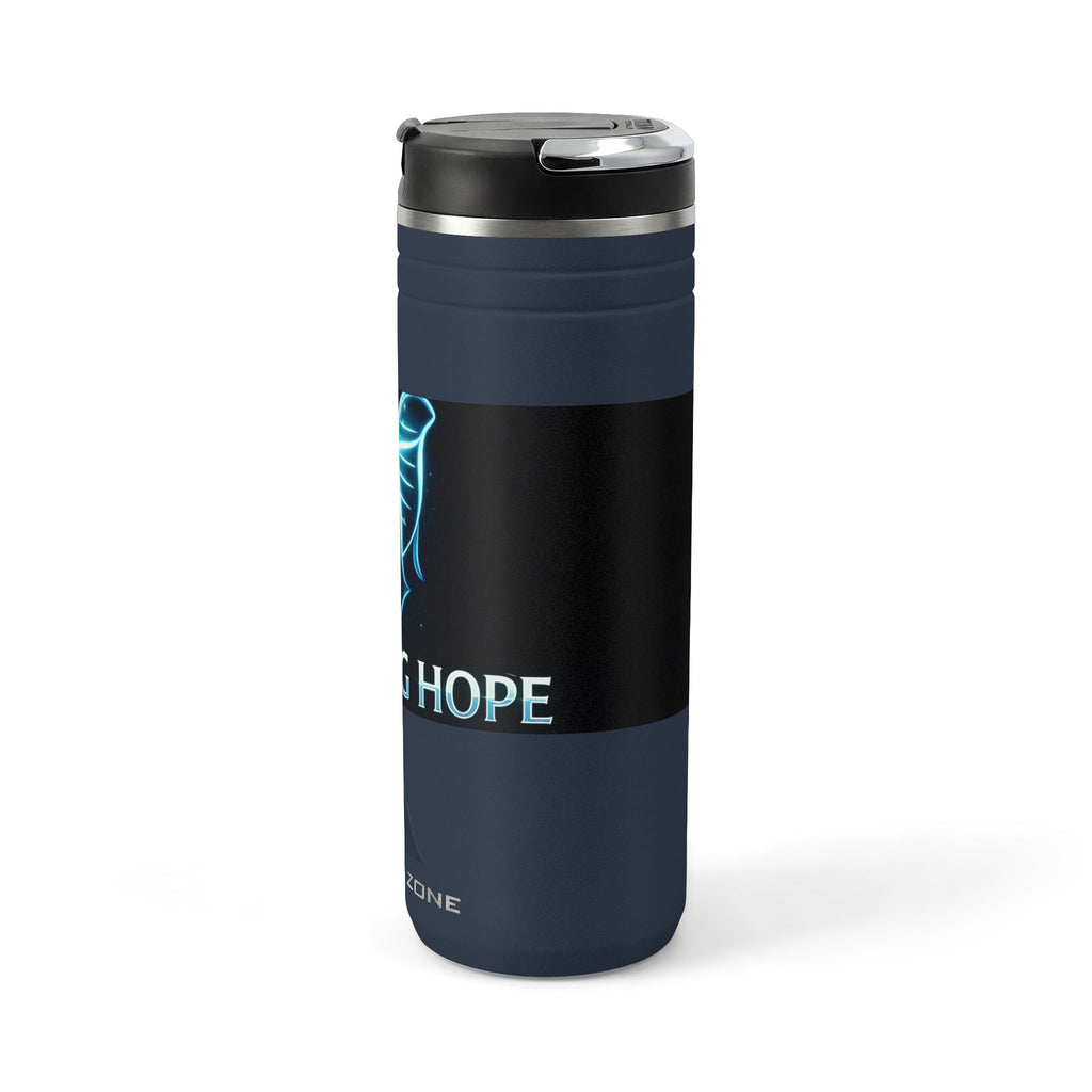 24oz Thermal Straw Tumbler — Neon Whale "Bearing Hope" Insulated Travel Mug