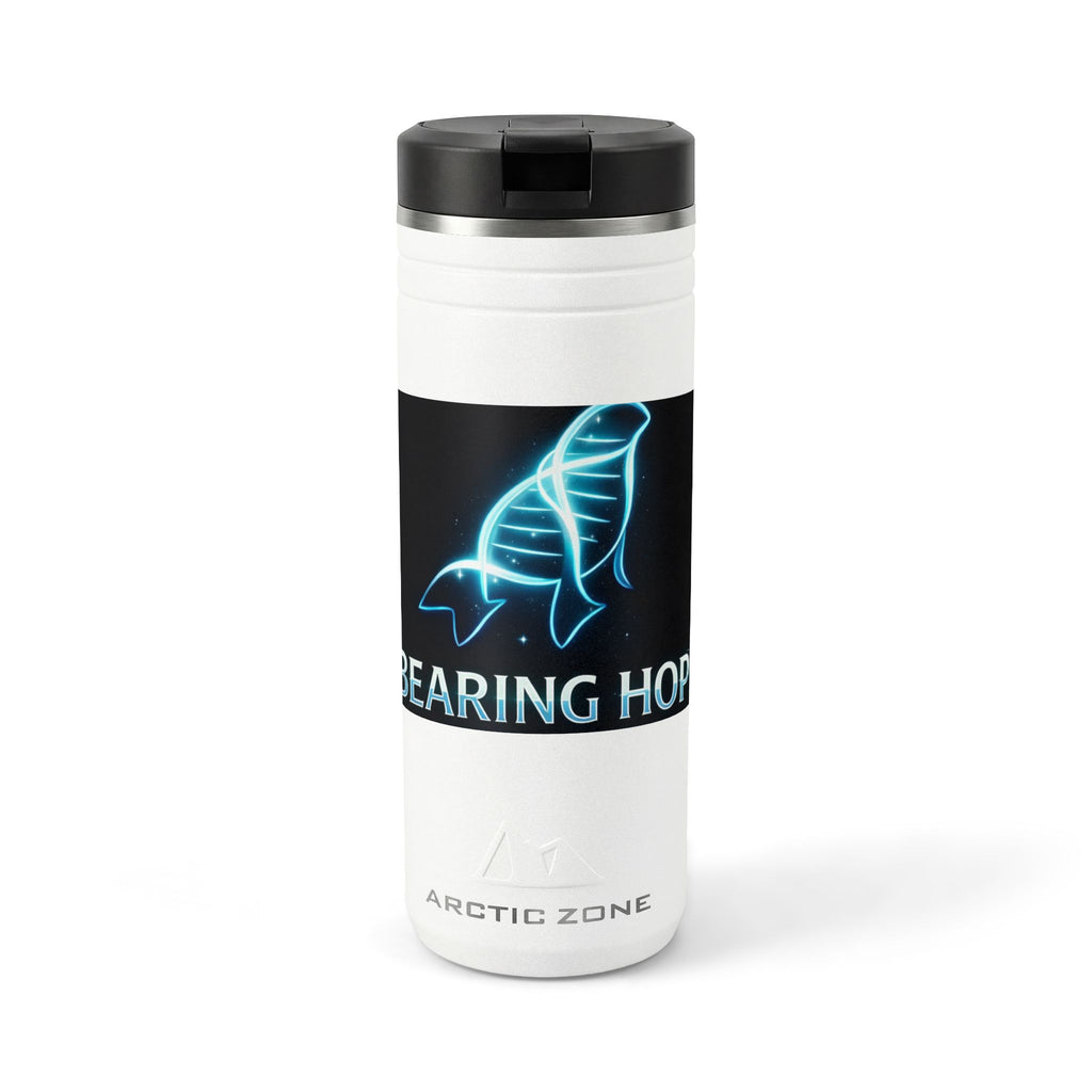 24oz Thermal Straw Tumbler — Neon Whale "Bearing Hope" Insulated Travel Mug
