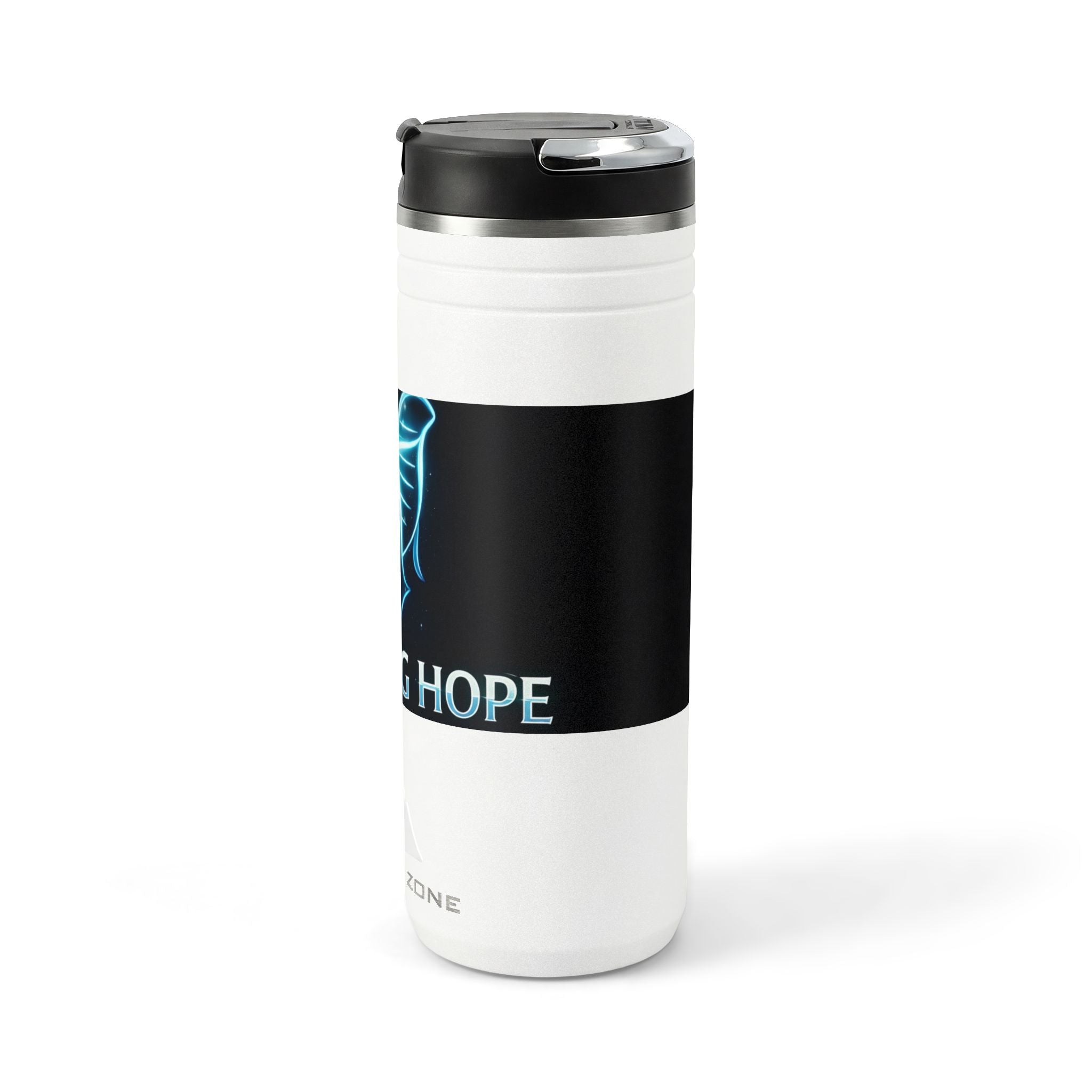 24oz Thermal Straw Tumbler — Neon Whale "Bearing Hope" Insulated Travel Mug