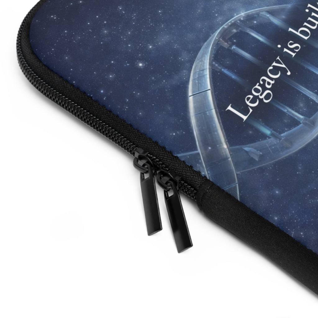 DNA Double Helix Laptop Sleeve — “Legacy is built through the lives we protect.” Inspirational Science Case