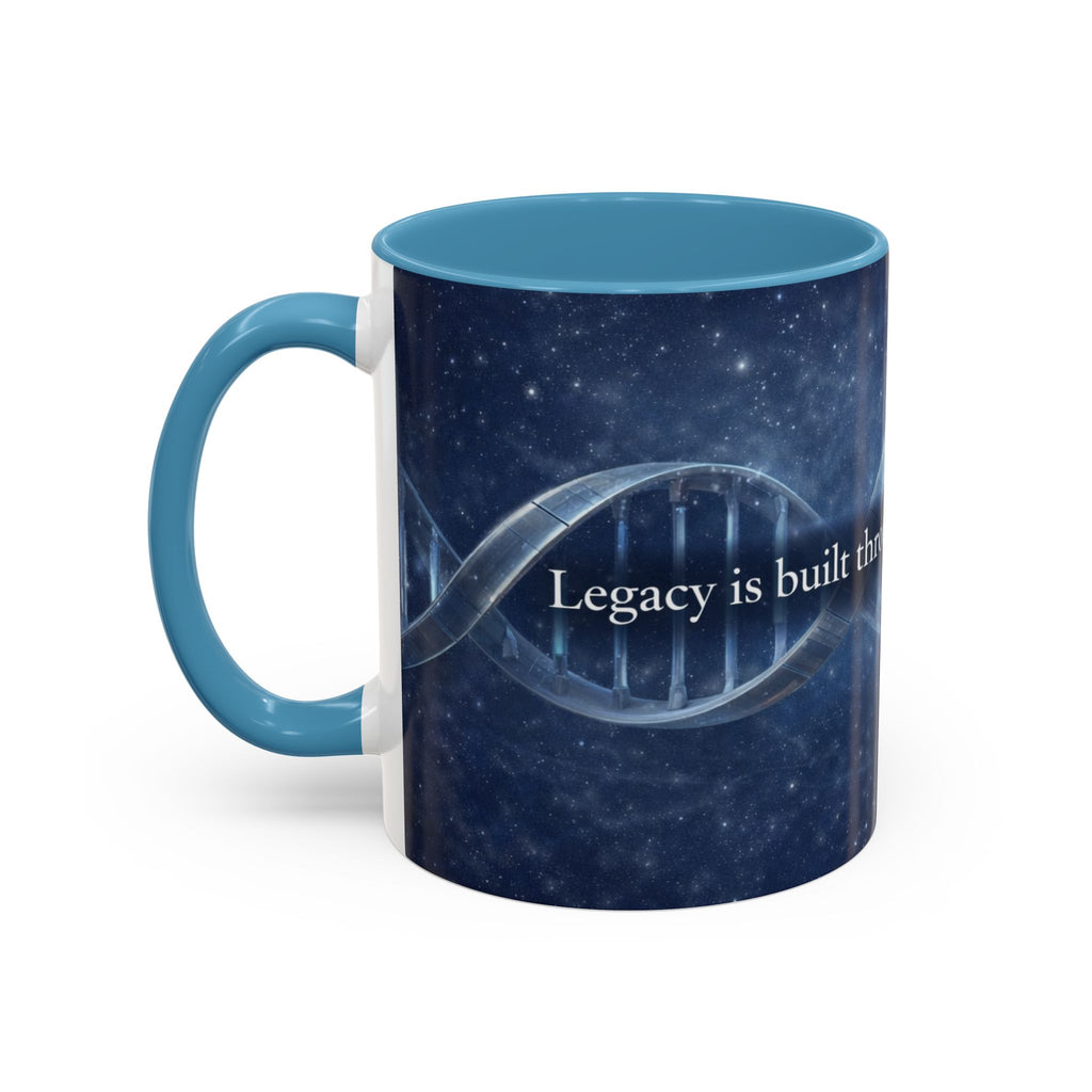 DNA Strand Coffee Mug — 'Built Through the Lives We Protect' Accent Mug
