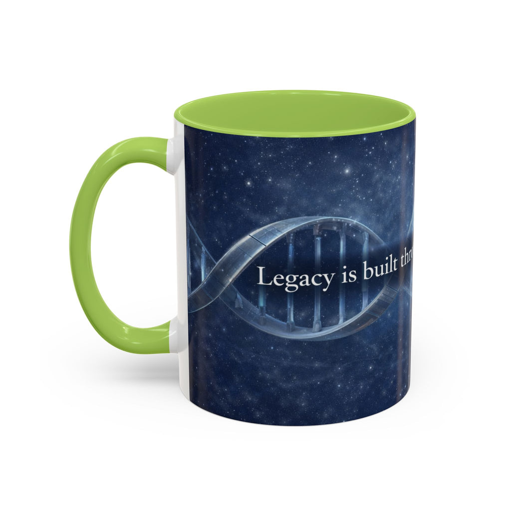 DNA Strand Coffee Mug — 'Built Through the Lives We Protect' Accent Mug