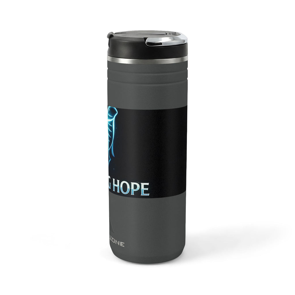 24oz Thermal Straw Tumbler — Neon Whale "Bearing Hope" Insulated Travel Mug