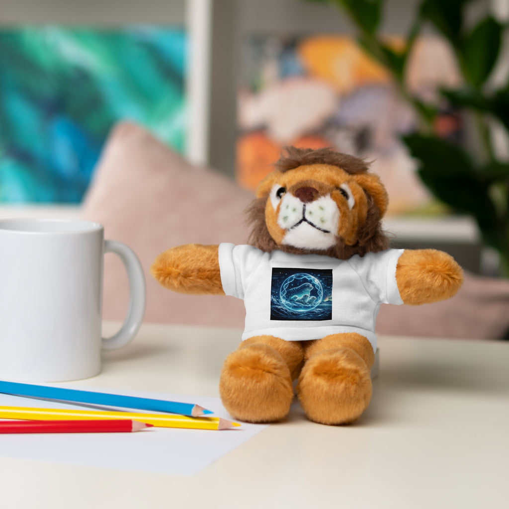 Plush Bear with Cosmic Ocean T‑Shirt — Cute Gift for Kids & Space Lovers