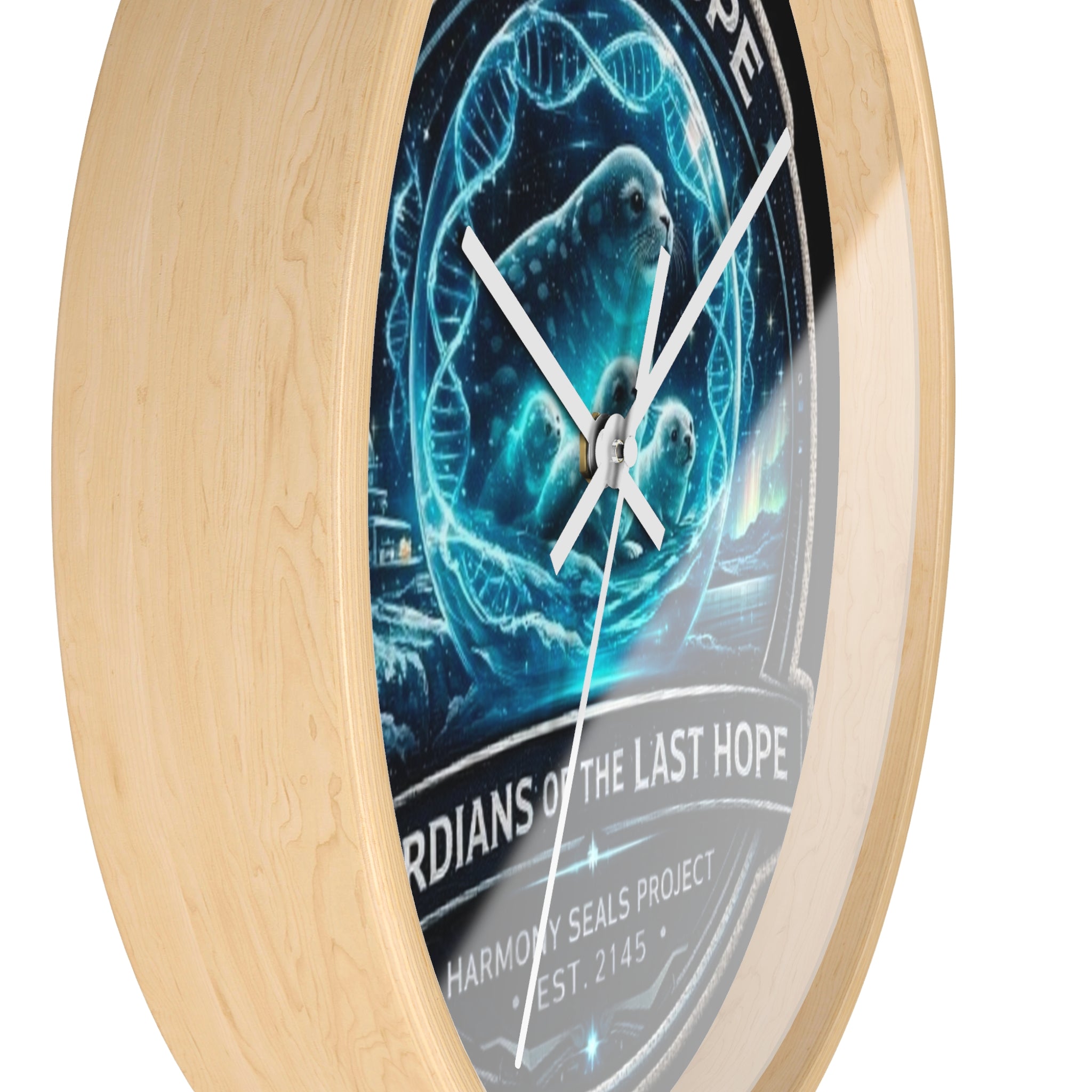 Bearing Hope Wall Clock — "Guardians of the Last Hope" Seal Conservation Design