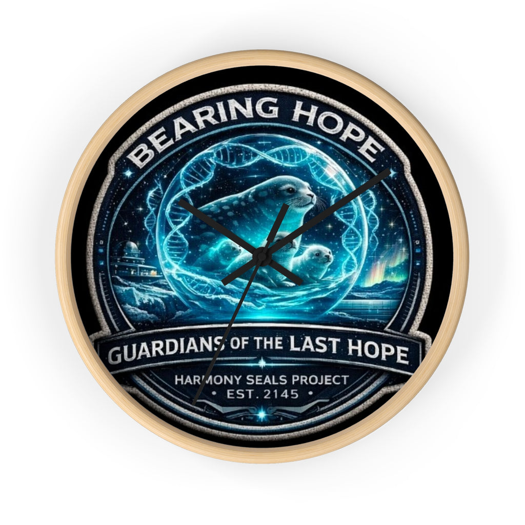 Bearing Hope Wall Clock — "Guardians of the Last Hope" Seal Conservation Design