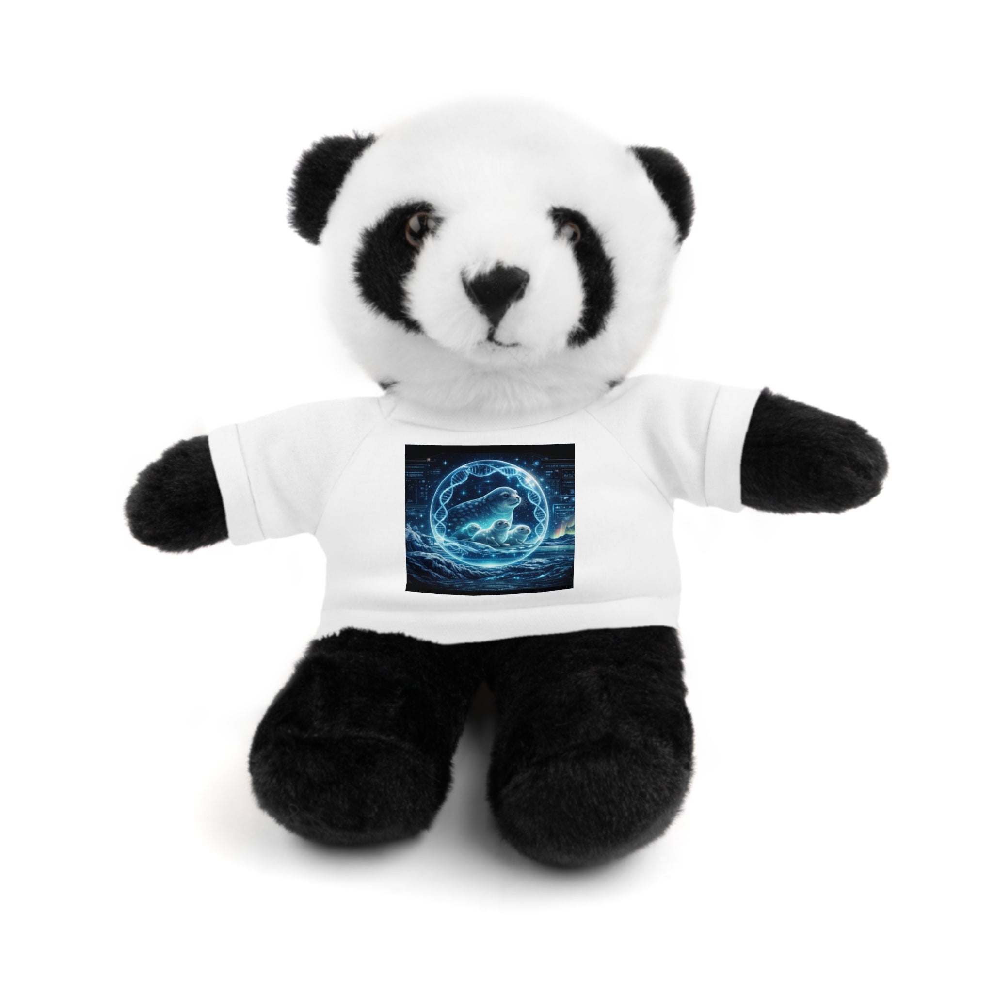 Plush Bear with Cosmic Ocean T‑Shirt — Cute Gift for Kids & Space Lovers