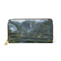 Zipper Wallet - Futuristic Eco Cityscape Print, Waterfall & Dome Landscape Travel Wallet