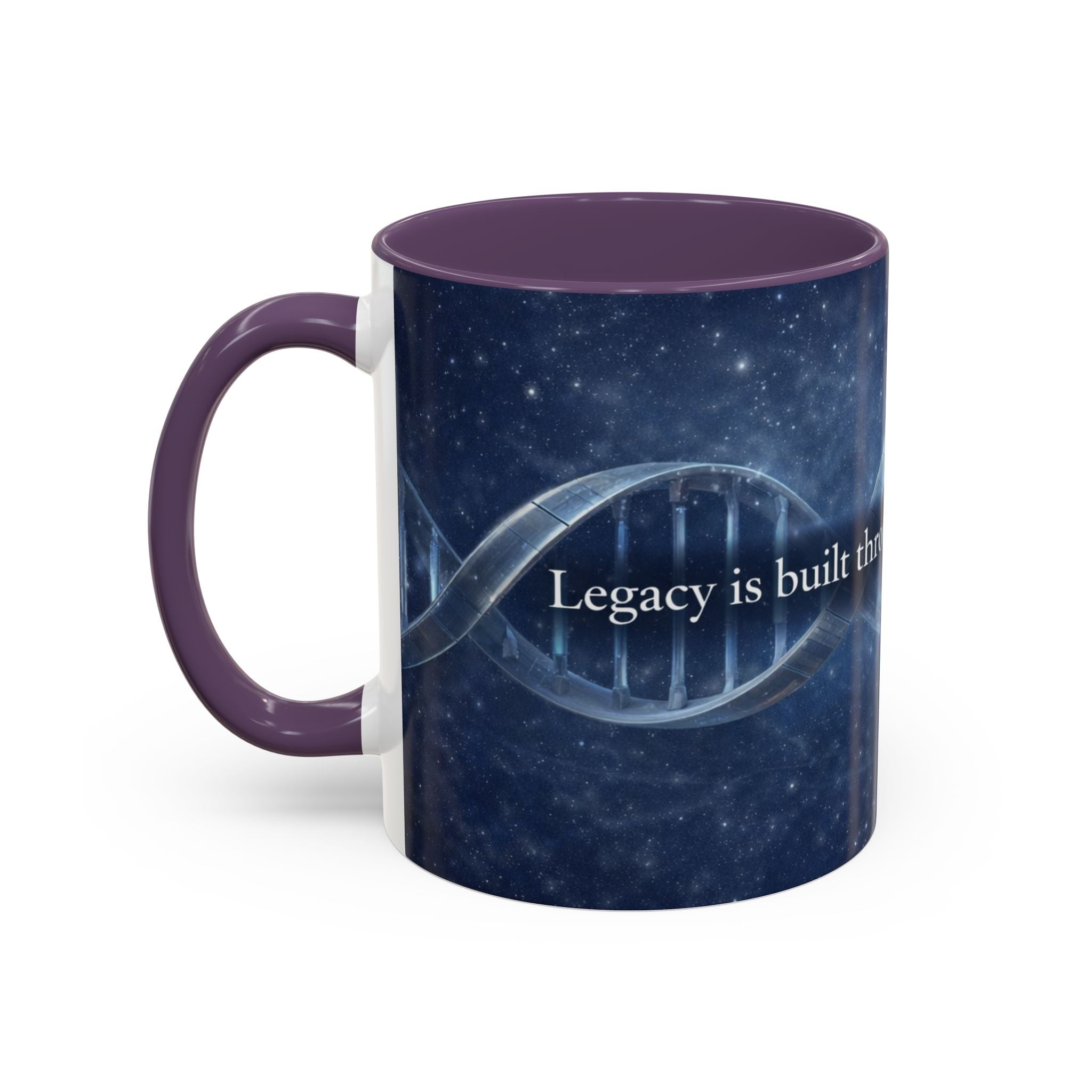 DNA Strand Coffee Mug — 'Built Through the Lives We Protect' Accent Mug