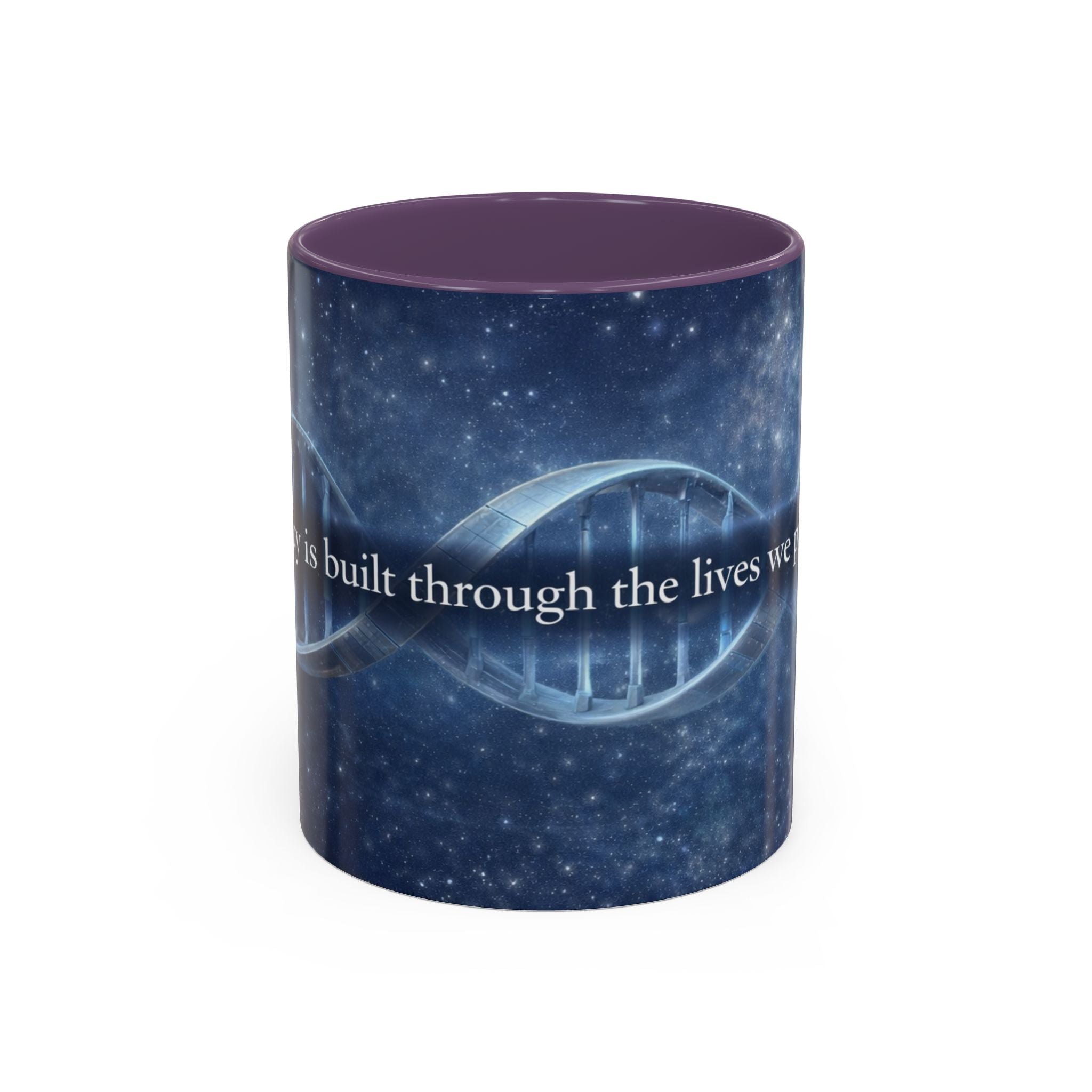 DNA Strand Coffee Mug — 'Built Through the Lives We Protect' Accent Mug