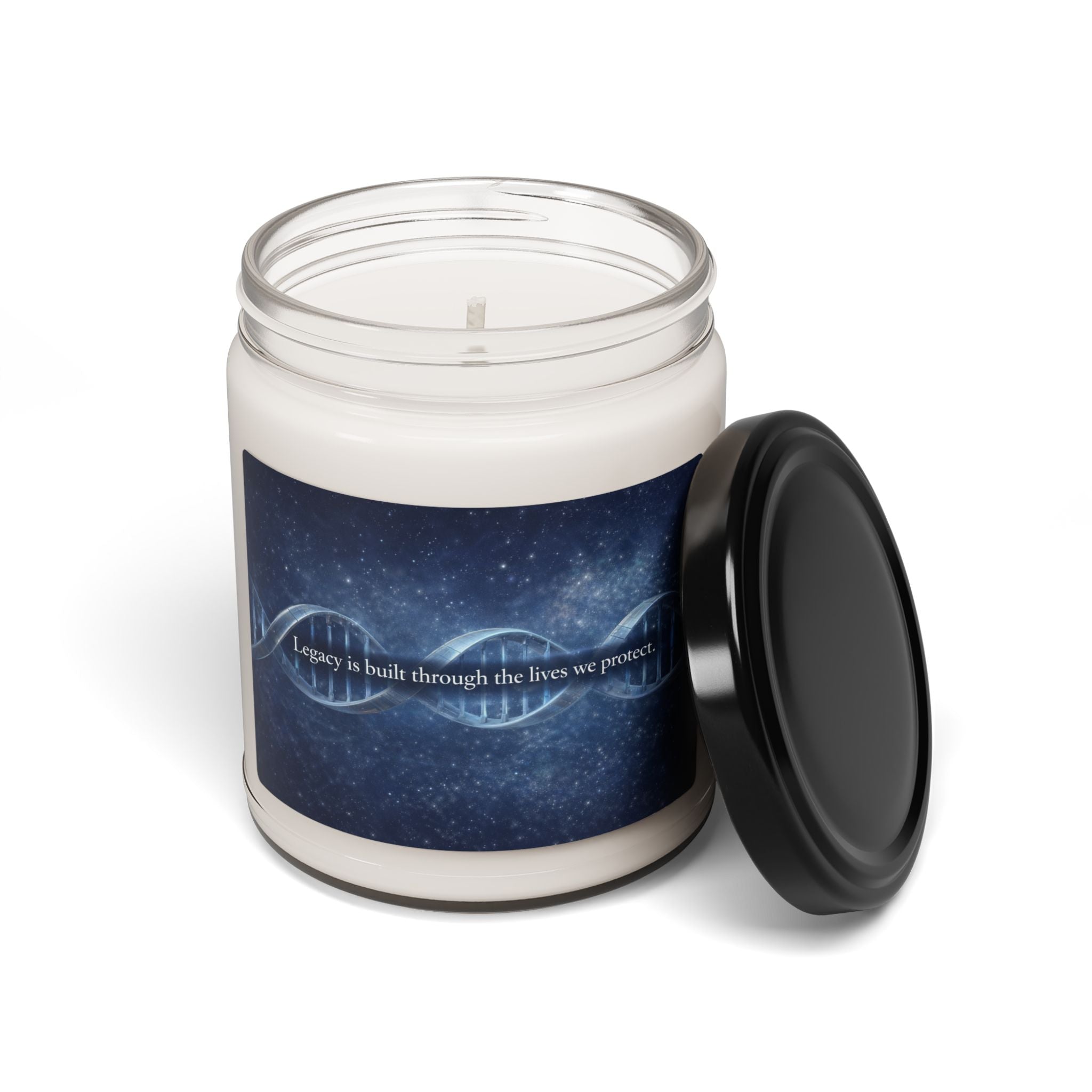Soy Candle 9oz — 'Legacy is Built Through the Lives We Protect' DNA-Inspired Scented Candle