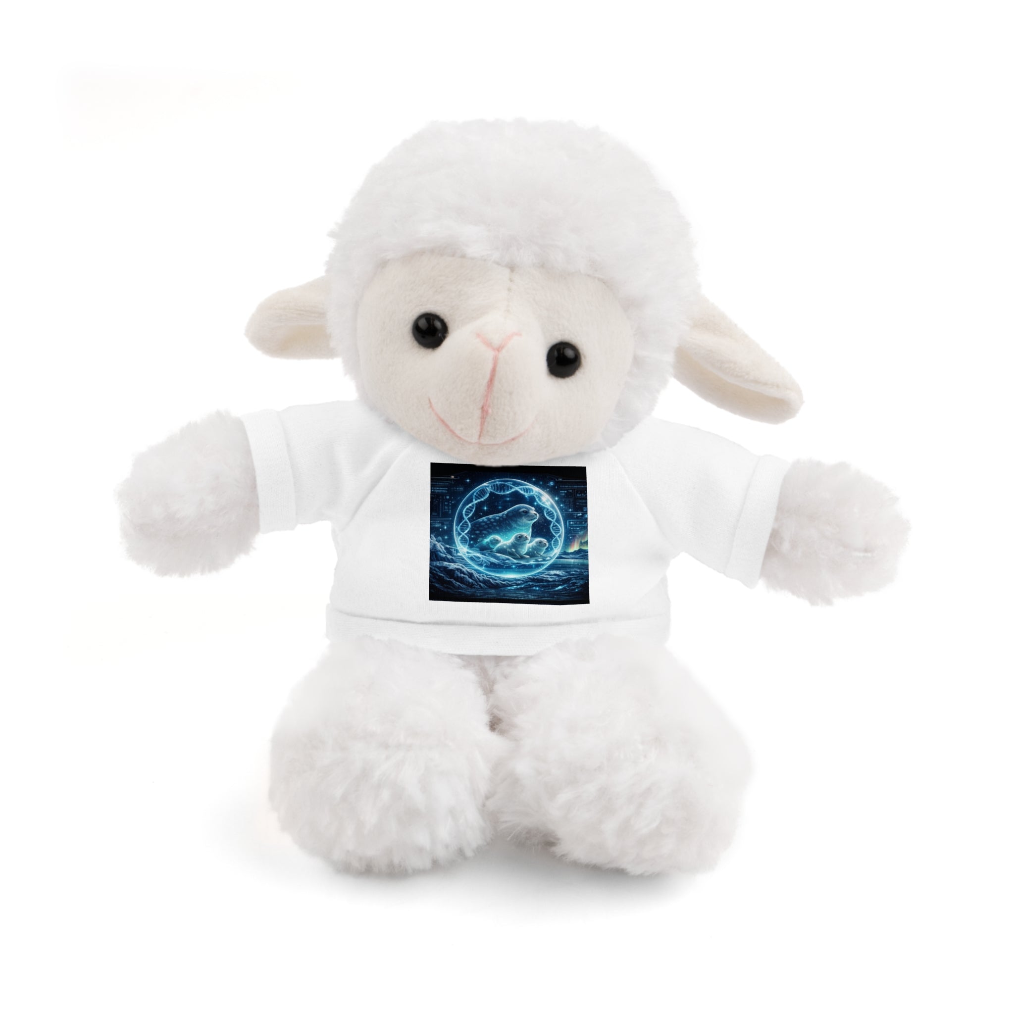 Plush Bear with Cosmic Ocean T‑Shirt — Cute Gift for Kids & Space Lovers