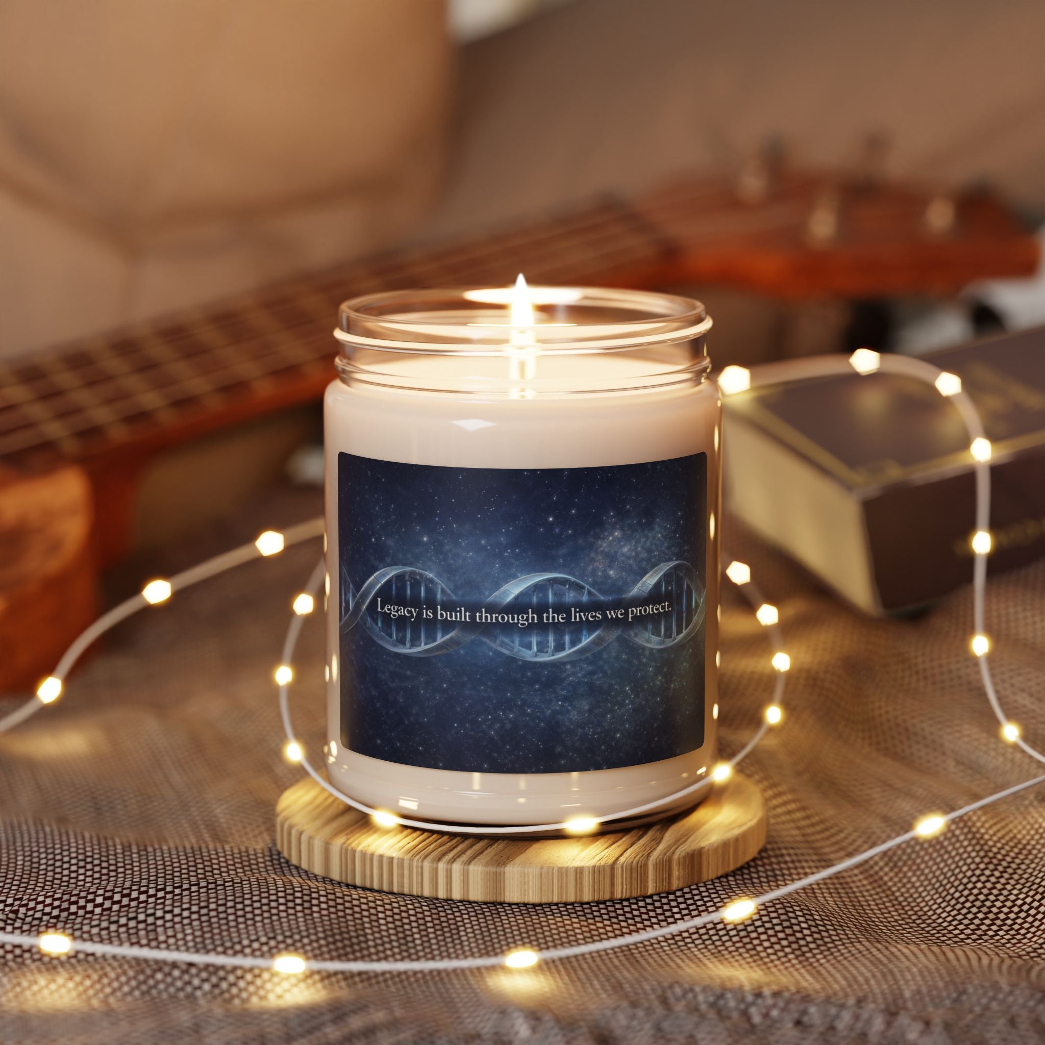 Soy Candle 9oz — 'Legacy is Built Through the Lives We Protect' DNA-Inspired Scented Candle