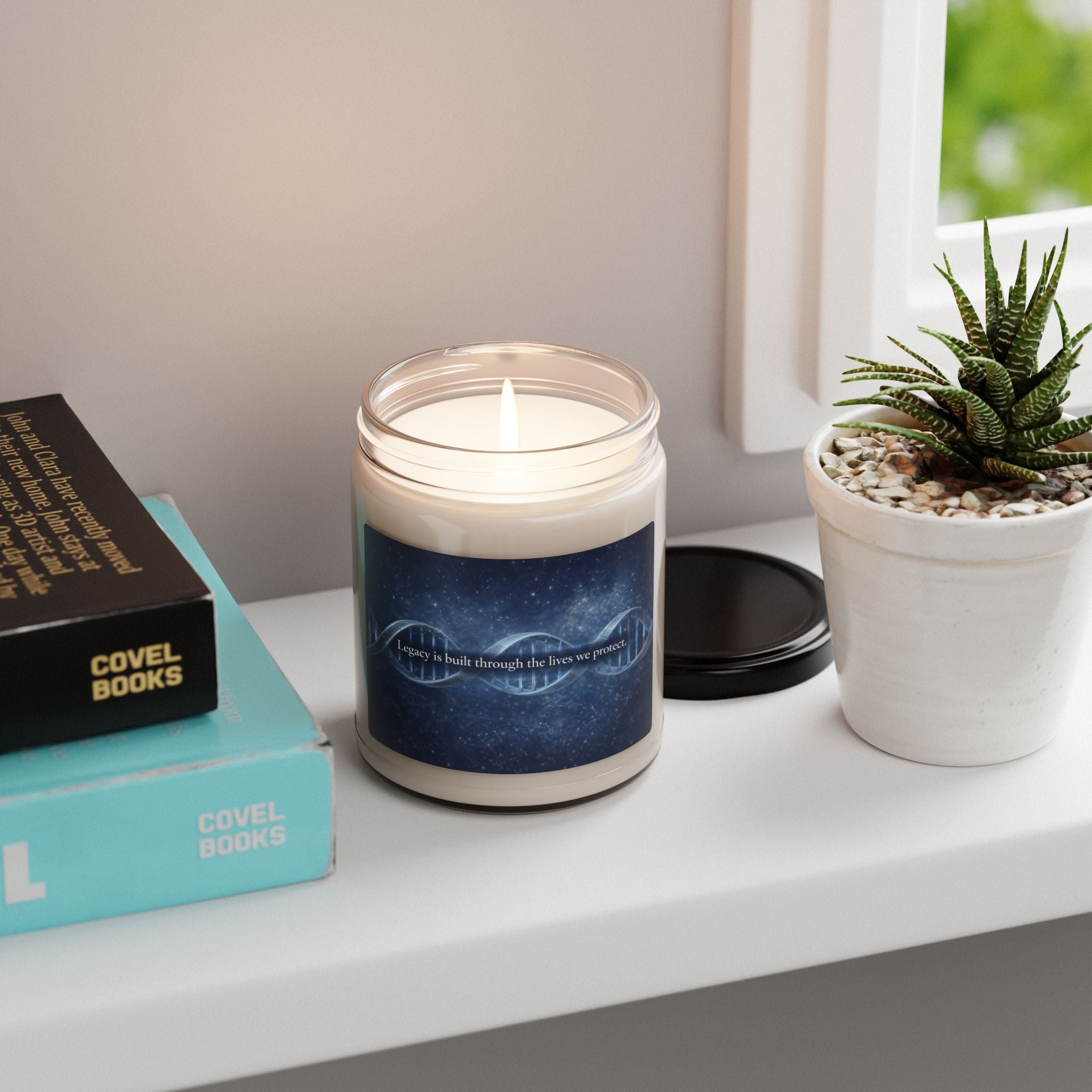 Soy Candle 9oz — 'Legacy is Built Through the Lives We Protect' DNA-Inspired Scented Candle