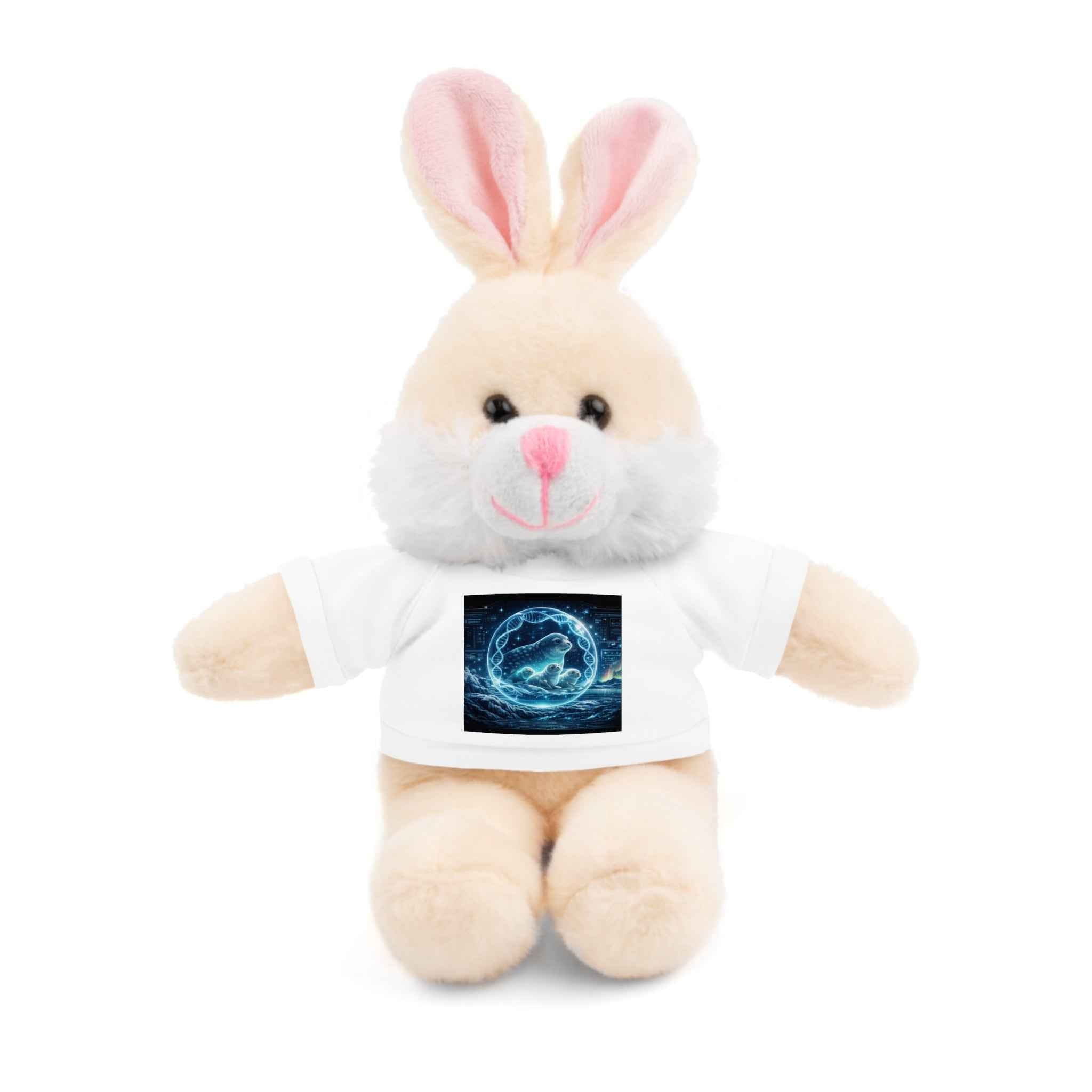 Plush Bear with Cosmic Ocean T‑Shirt — Cute Gift for Kids & Space Lovers