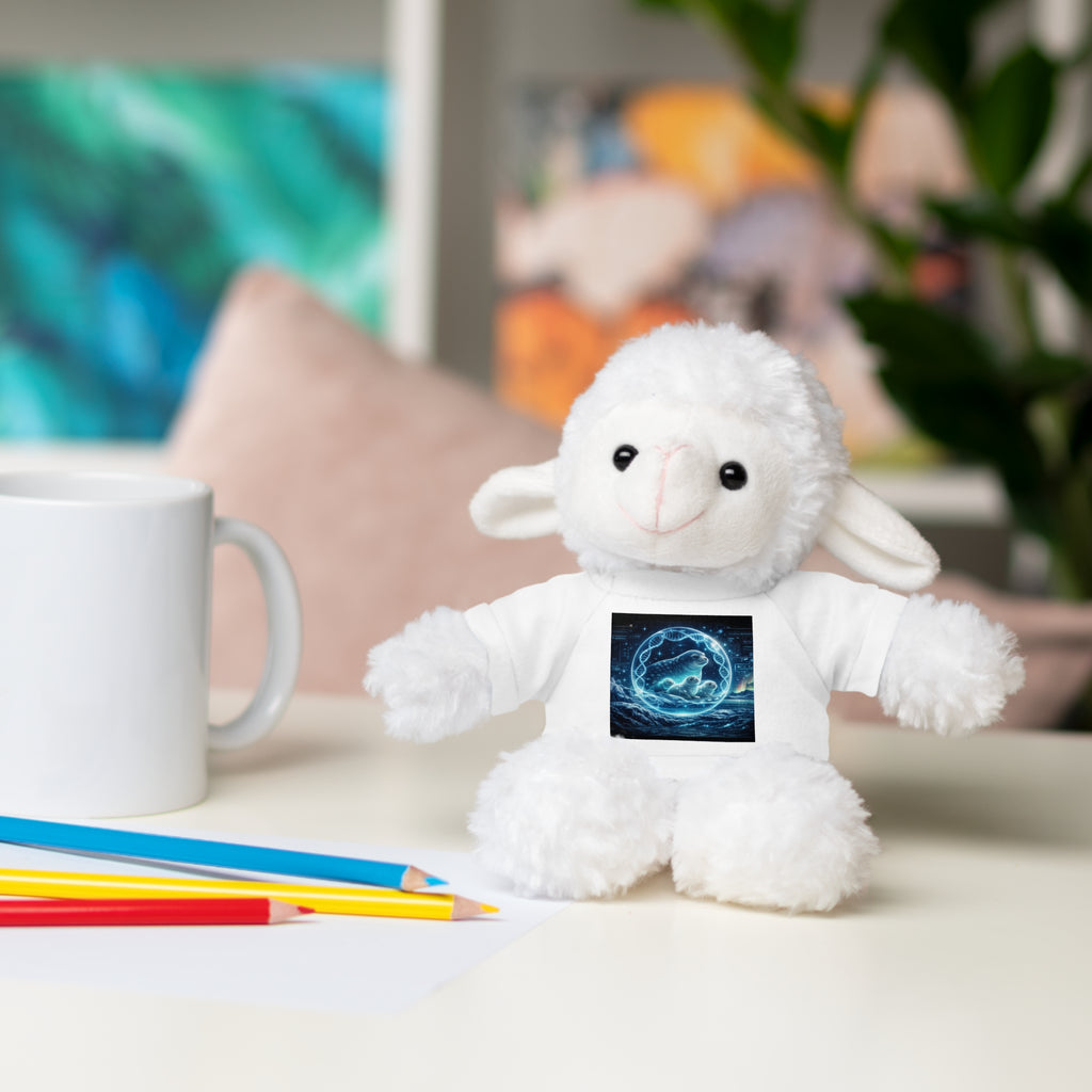 Plush Bear with Cosmic Ocean T‑Shirt — Cute Gift for Kids & Space Lovers