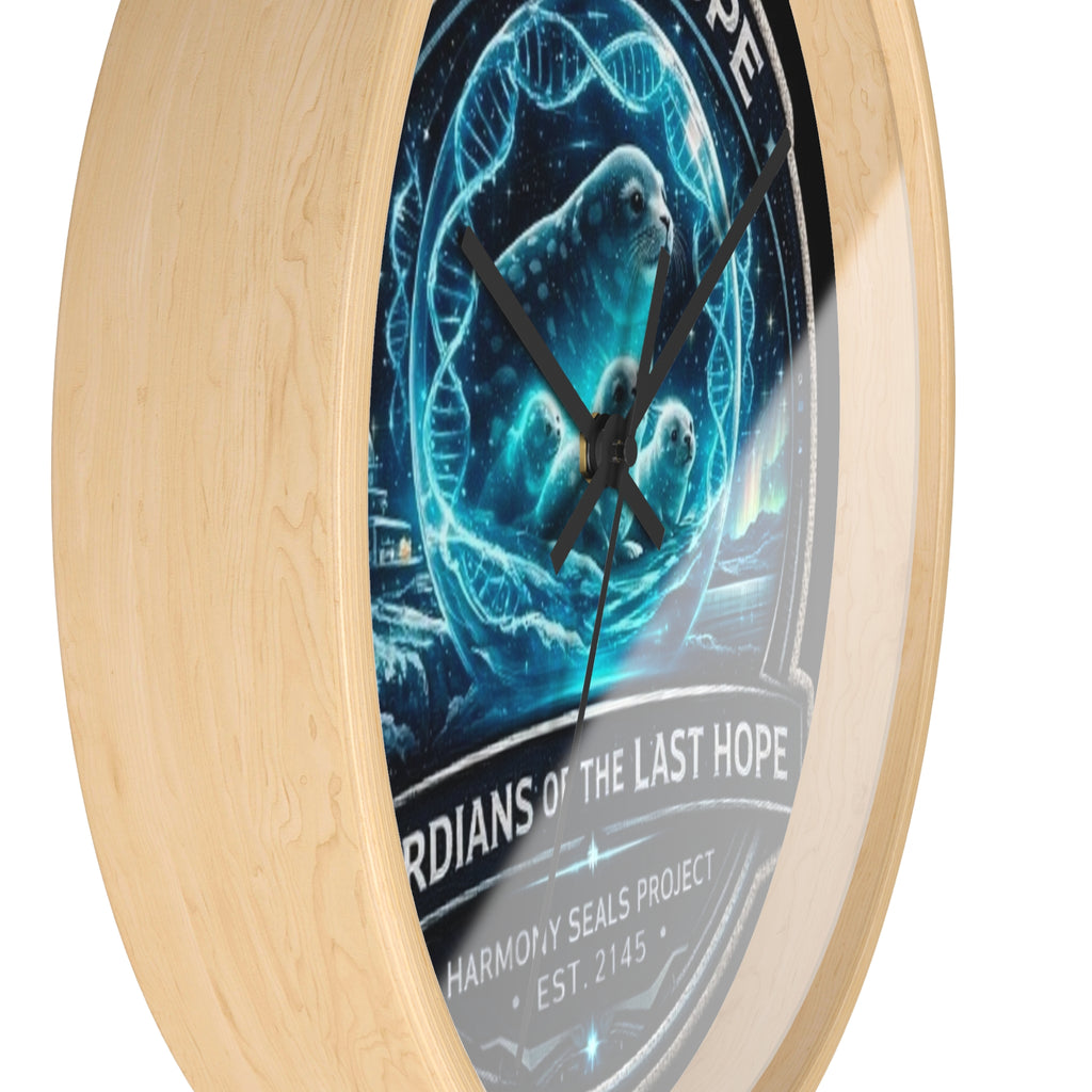 Bearing Hope Wall Clock — "Guardians of the Last Hope" Seal Conservation Design