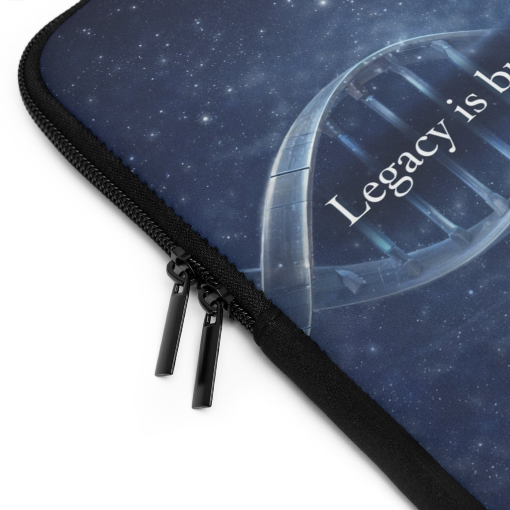 DNA Double Helix Laptop Sleeve — “Legacy is built through the lives we protect.” Inspirational Science Case