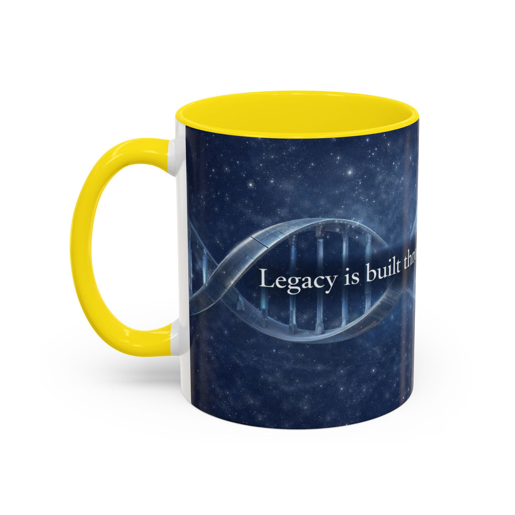 DNA Strand Coffee Mug — 'Built Through the Lives We Protect' Accent Mug