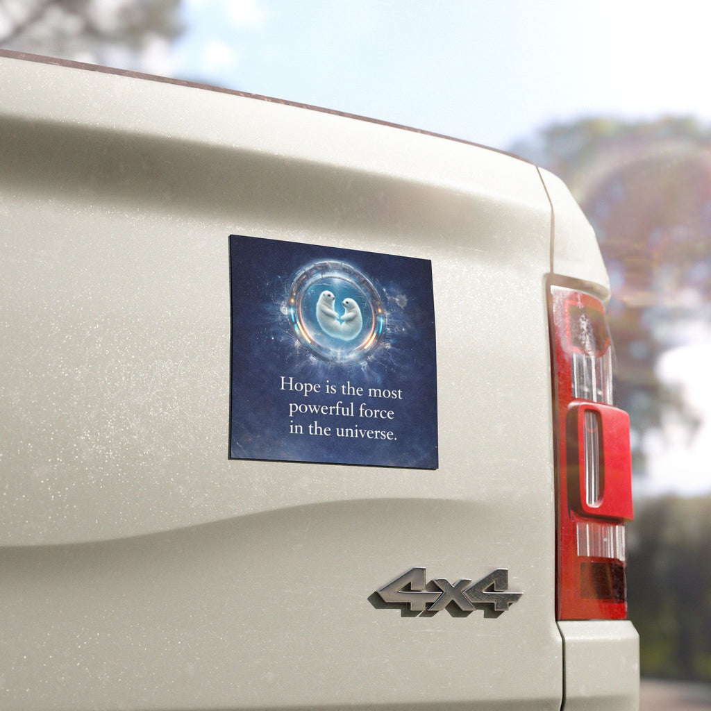 Car Magnet - "Hope is the Most Powerful Force in the Universe" Inspirational Space Design