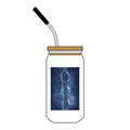 16oz Engraved DNA Spiral Can Glass with Lid & Straw — Science Lover Tumbler