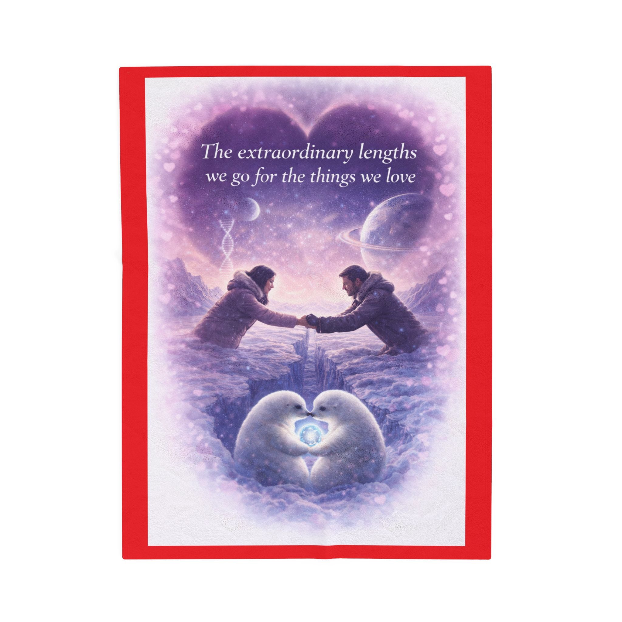 Velveteen Plush Blanket — "The extraordinary lengths we go for the things we love" Romantic Keepsake Throw