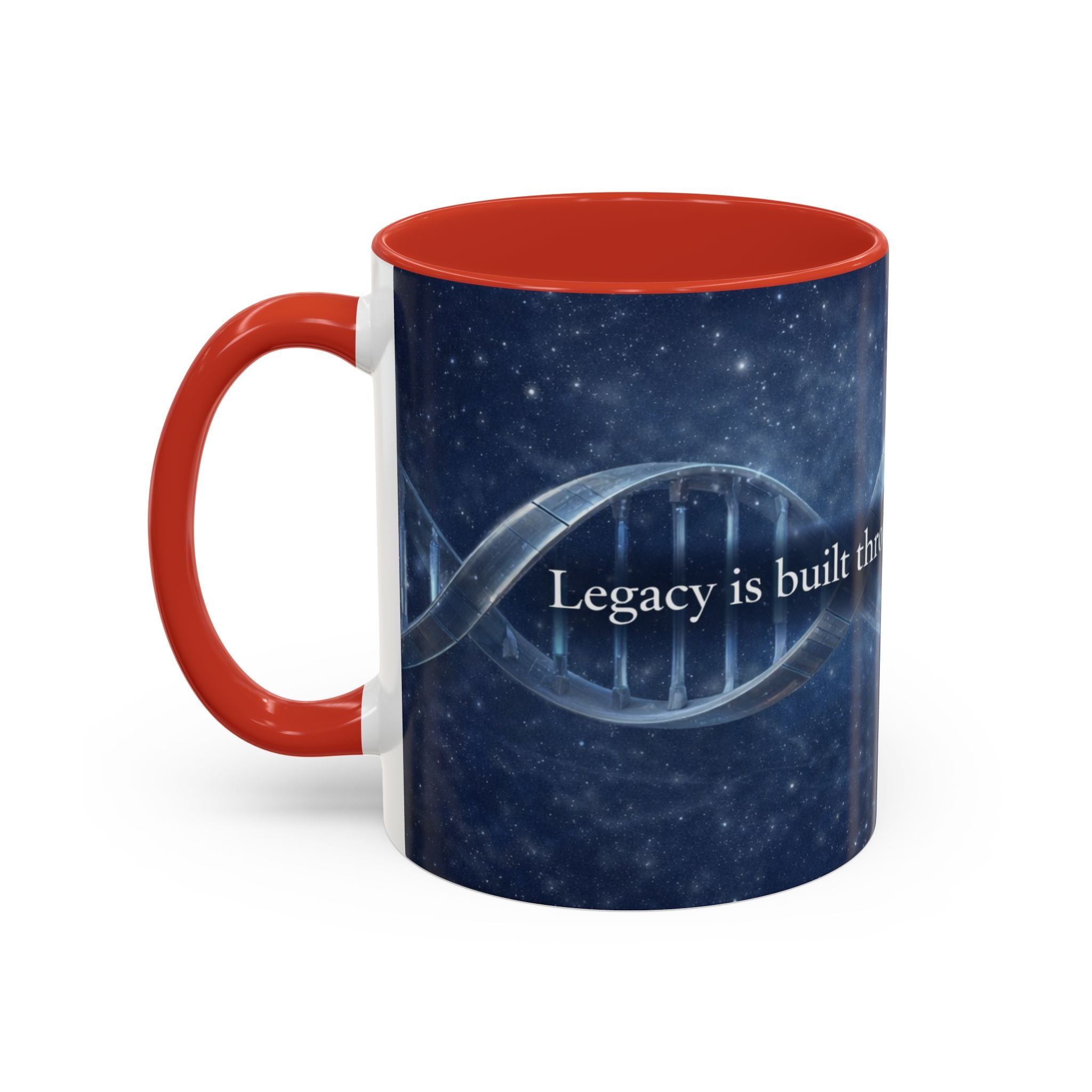 DNA Strand Coffee Mug — 'Built Through the Lives We Protect' Accent Mug