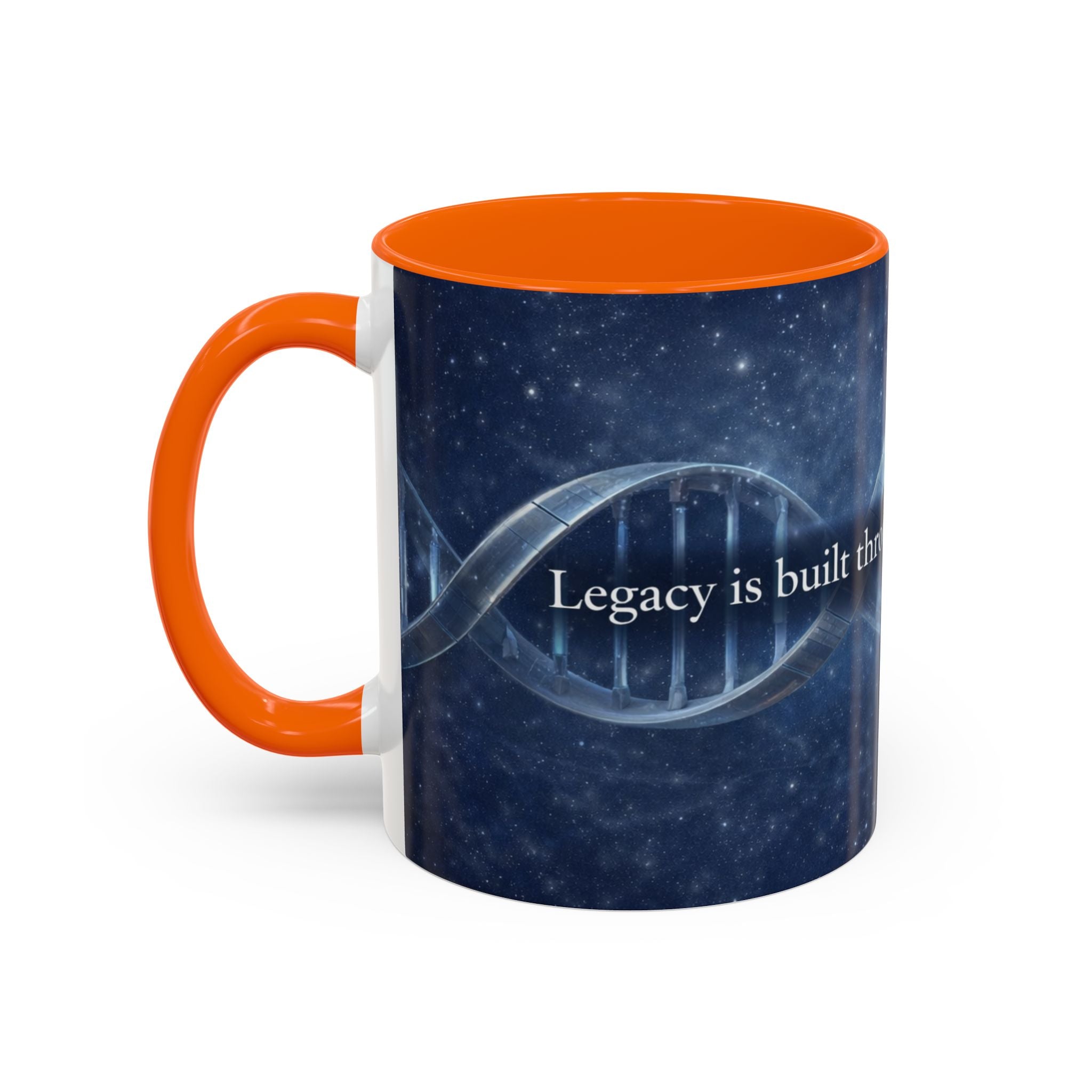 DNA Strand Coffee Mug — 'Built Through the Lives We Protect' Accent Mug