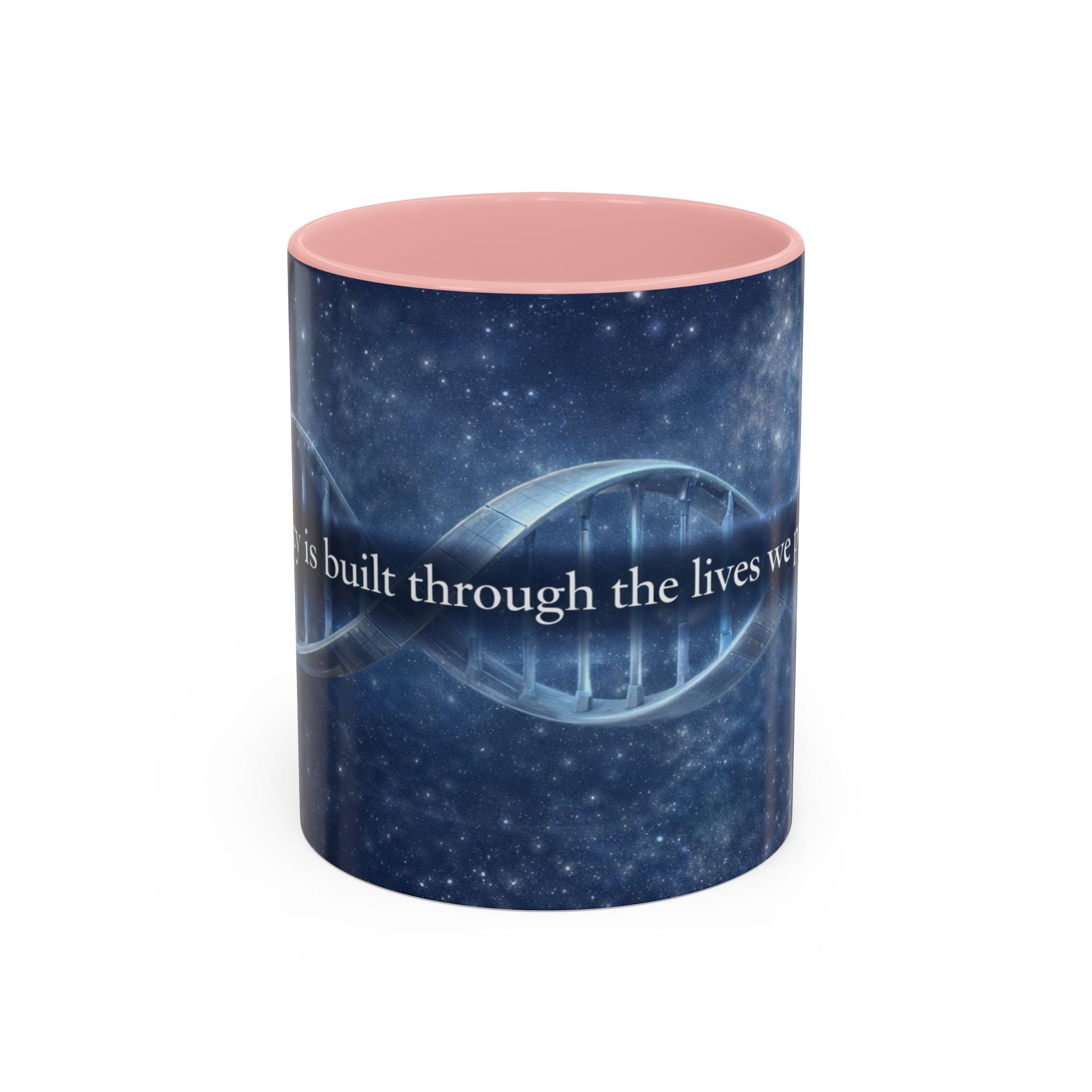 DNA Strand Coffee Mug — 'Built Through the Lives We Protect' Accent Mug