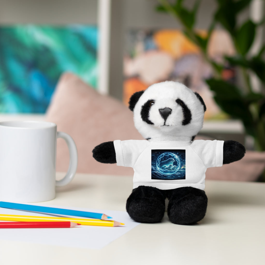 Plush Bear with Cosmic Ocean T‑Shirt — Cute Gift for Kids & Space Lovers
