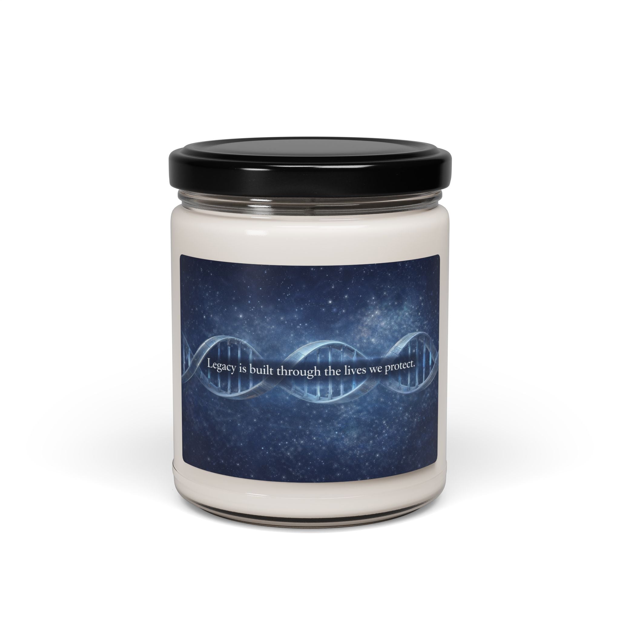 Soy Candle 9oz — 'Legacy is Built Through the Lives We Protect' DNA-Inspired Scented Candle