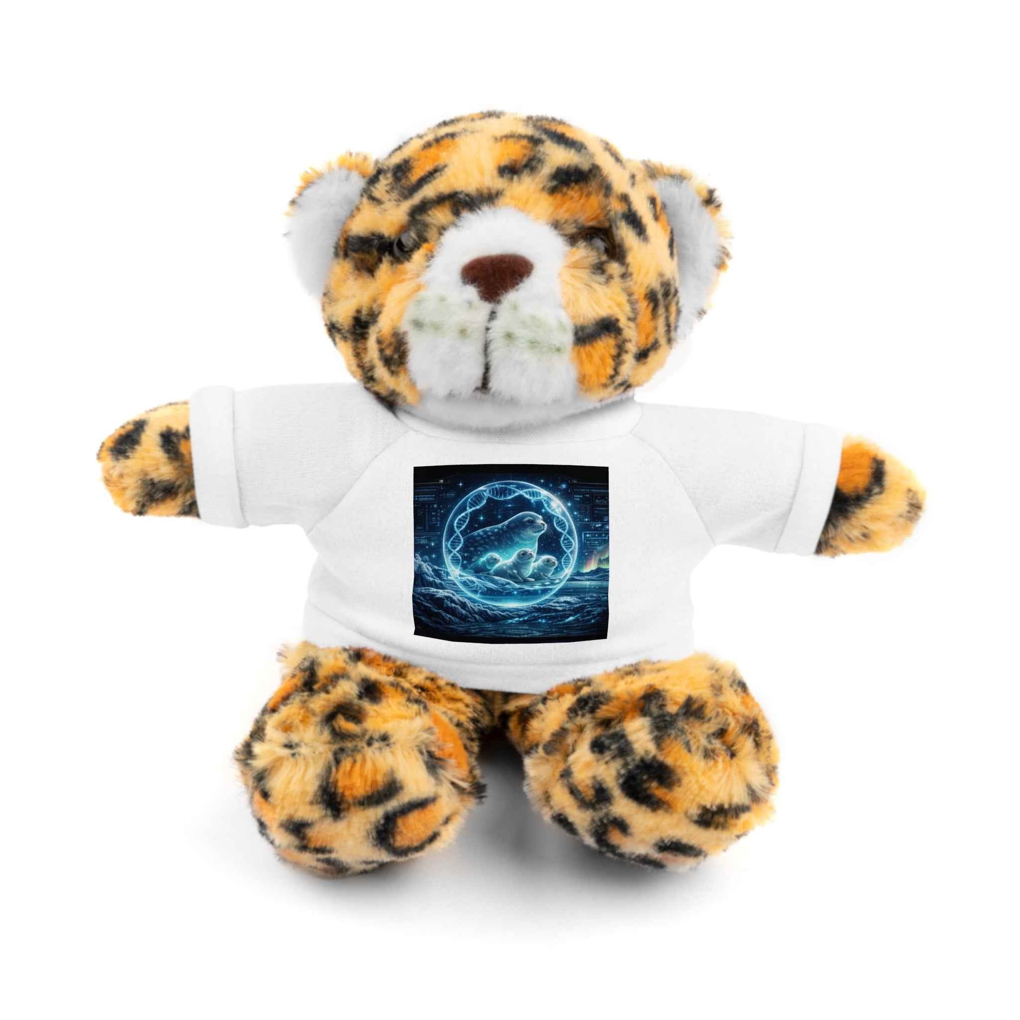 Plush Bear with Cosmic Ocean T‑Shirt — Cute Gift for Kids & Space Lovers